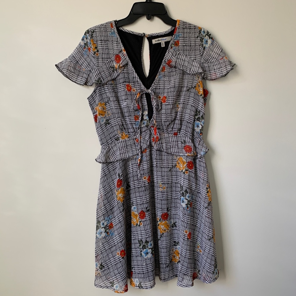 Bailey Blue (Nordstrom) Plaid Floral Dress